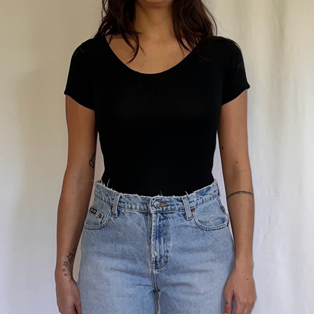 Sears Vintage Short Sleeve Black Leotard